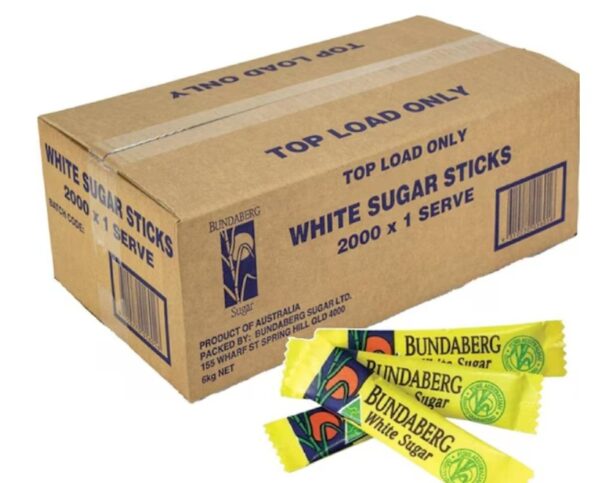 BUNDABERG WHITE SUGAR Stickss - 2000 Pack