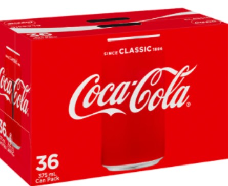 COCA COLA CLASSIC Cans - 36 x 375ml Pack