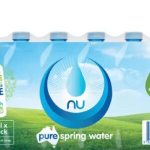 NU PURE Spring Water - 24 x 600ml Pack