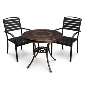 ZENITH Outdoor Aluminium Table & Chairs - 3 Piece Set