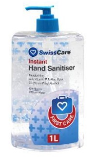 SwissCare 75% Alcholhol Instant Hand Sanitiser - 1L x 12 Pack