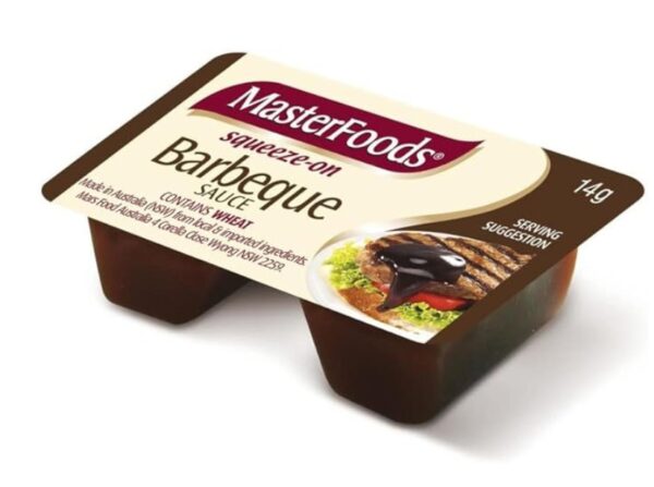 MASTERFOODS - BBQ Sauce - Squeeze-On - 14gm x 100 Pack