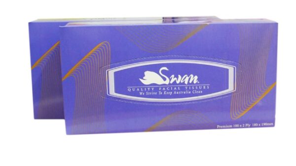 SWAN Facial Tissues - 2 Ply / 100 Sheets - 48 Pack