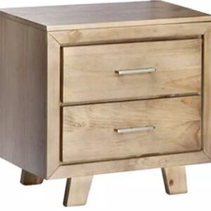 ZENITH Bedside Chest - 2 Drawer - Natural Timber
