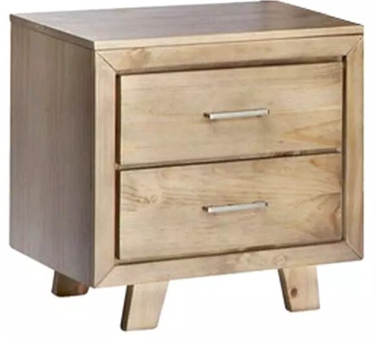 ZENITH Bedside Chest - 2 Drawer - Natural Timber