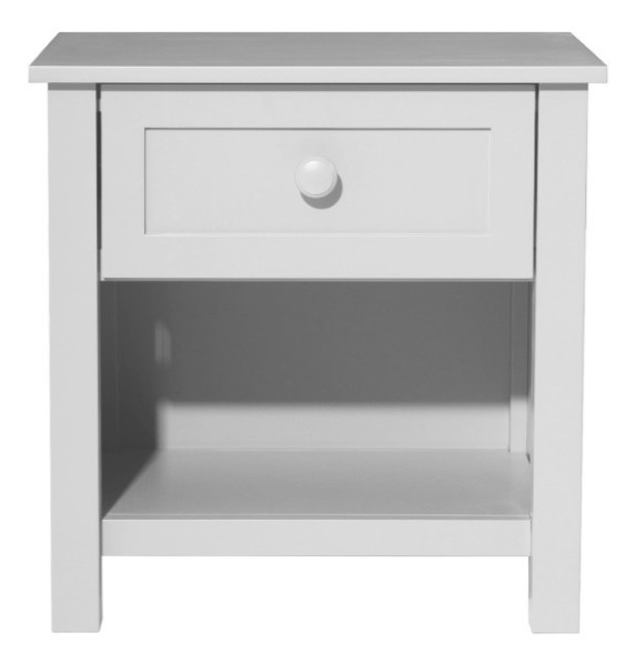 ZENITH Bedside Chest - 1 Drawer - Solid Timber - White