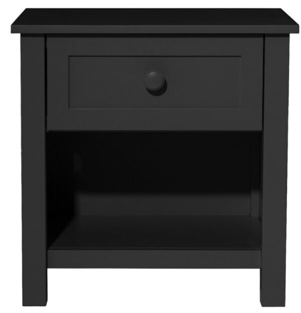 ZENITH Bedside Chest - 1 Drawer - Solid Timber - Black