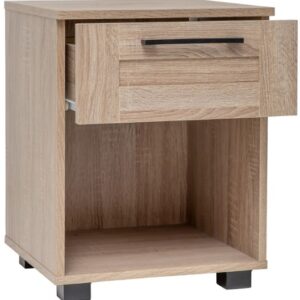 ZENITH Bedside Chest - 1 Drawer - Light Oak