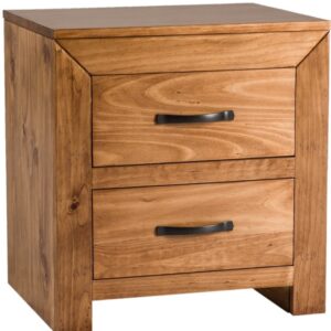 ZENITH Bedside Chest - 2 Drawer - Timber - Mahogany