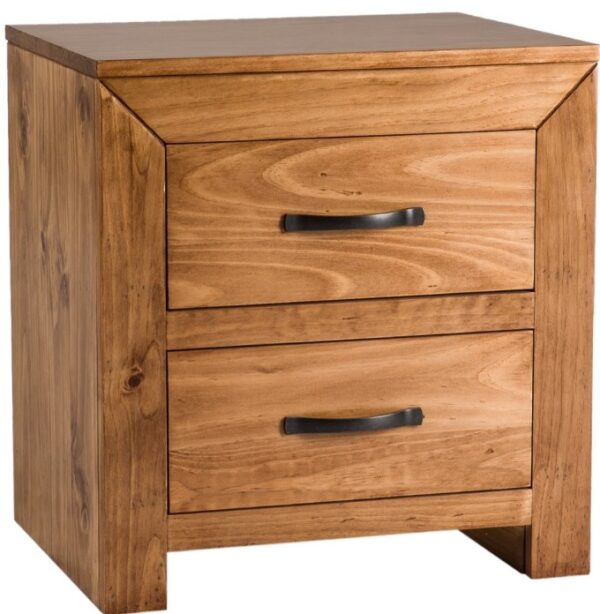 ZENITH Bedside Chest - 2 Drawer - Timber - Mahogany