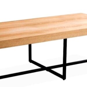 ZENITH Coffee Table 1.2m - Elm Timber Natural and Steel